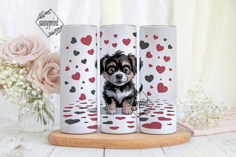 Scruffy Puppy Love 20oz Tumbler Wrap Sublimation sassyprint 