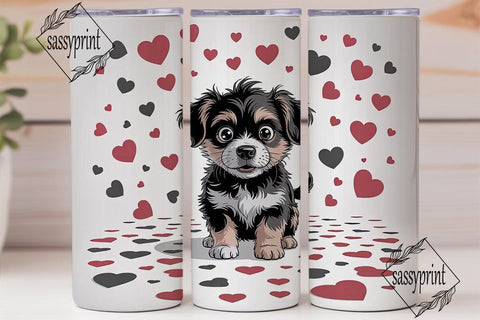 Scruffy Puppy Love 20oz Tumbler Wrap Sublimation sassyprint 