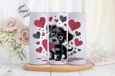 Scruffy Puppy Love 20oz Tumbler Wrap Sublimation sassyprint 