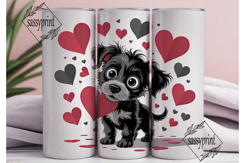 Scruffy Puppy Love 20oz Tumbler Wrap Sublimation sassyprint 