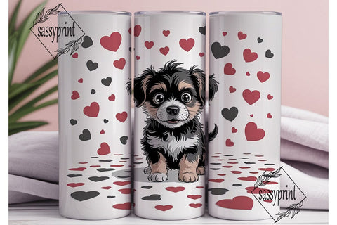 Scruffy Puppy Love 20oz Tumbler Wrap Sublimation sassyprint 