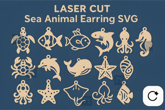 Sea Animal Laser Cut Earrings SVG Bundle SVG MD JOYNAL ABDIN 