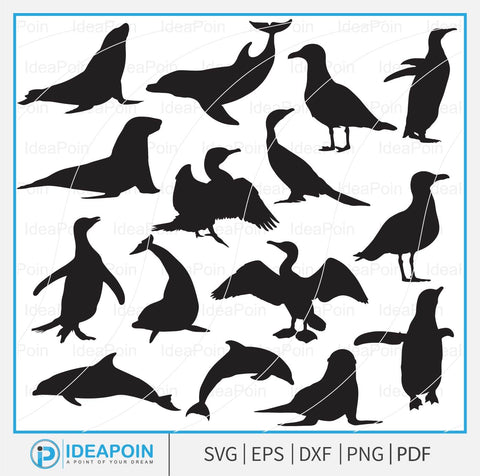 Sea Animals Clipart, Sea Animals Svg, Sea SVG Bundle, Ocean SVG Bundle cut file, Ocean Animals Cut Files, Fish Silhouette, Under the Sea SVG SVG Dinvect 