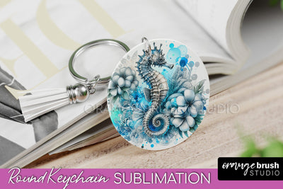 Sea Animals Keychain - Summer Keychain Sublimation Design Sublimation OrangeBrushStudio 