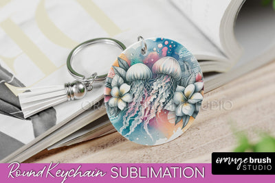 Sea Animals Keychain - Summer Keychain Sublimation Design Sublimation OrangeBrushStudio 