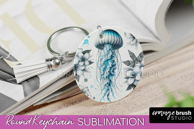Sea Animals Keychain - Summer Keychain Sublimation Design Sublimation OrangeBrushStudio 