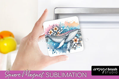 Sea Animals Magnet Sublimation - Beach Magnet for Fridge Sublimation OrangeBrushStudio 