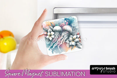 Sea Animals Magnet Sublimation - Beach Magnet for Fridge Sublimation OrangeBrushStudio 