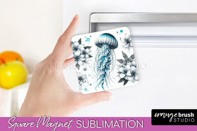 Sea Animals Magnet Sublimation - Beach Magnet for Fridge Sublimation OrangeBrushStudio 