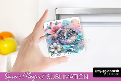 Sea Animals Magnet Sublimation - Beach Magnet for Fridge Sublimation OrangeBrushStudio 