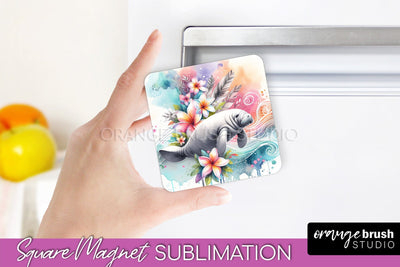 Sea Animals Magnet Sublimation - Beach Magnet for Fridge Sublimation OrangeBrushStudio 
