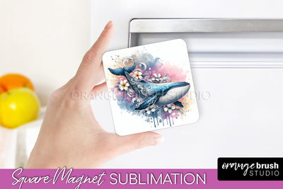 Sea Animals Magnet Sublimation - Beach Magnet for Fridge Sublimation OrangeBrushStudio 