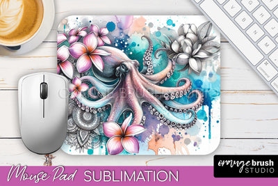 Sea Animals Mouse Pad PNG - Beach Sublimation Mouse Pad Sublimation OrangeBrushStudio 