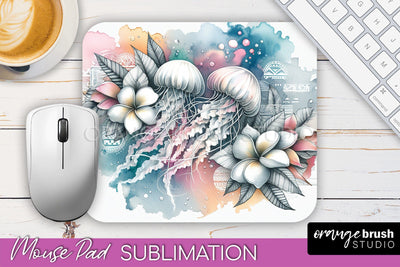 Sea Animals Mouse Pad PNG - Beach Sublimation Mouse Pad Sublimation OrangeBrushStudio 