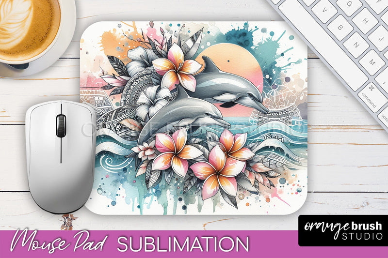 Sea Animals Mouse Pad PNG - Beach Sublimation Mouse Pad Sublimation OrangeBrushStudio 