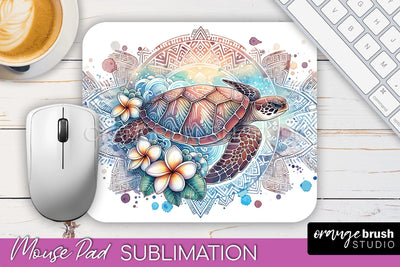 Sea Animals Mouse Pad PNG - Beach Sublimation Mouse Pad Sublimation OrangeBrushStudio 