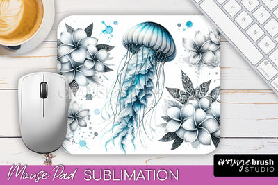 Sea Animals Mouse Pad PNG - Beach Sublimation Mouse Pad Sublimation OrangeBrushStudio 