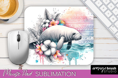Sea Animals Mouse Pad PNG - Beach Sublimation Mouse Pad Sublimation OrangeBrushStudio 