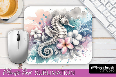 Sea Animals Mouse Pad PNG - Beach Sublimation Mouse Pad Sublimation OrangeBrushStudio 