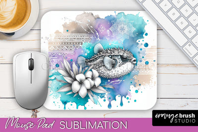 Sea Animals Mouse Pad PNG - Beach Sublimation Mouse Pad Sublimation OrangeBrushStudio 