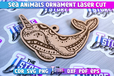 Sea Animals Ornaments Laser Cut | Ocean Animals Ornament SVG SVG The T Store Design 