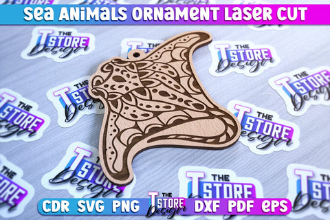 Sea Animals Ornaments Laser Cut | Ocean Animals Ornament SVG SVG The T Store Design 