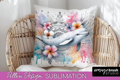 Sea Animals Pillow Cover - Beach Pillow Case Sublimation Sublimation OrangeBrushStudio 