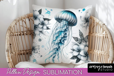 Sea Animals Pillow Cover - Beach Pillow Case Sublimation Sublimation OrangeBrushStudio 
