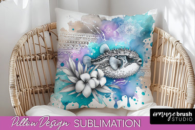 Sea Animals Pillow Cover - Beach Pillow Case Sublimation Sublimation OrangeBrushStudio 