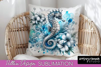 Sea Animals Pillow Cover - Beach Pillow Case Sublimation Sublimation OrangeBrushStudio 