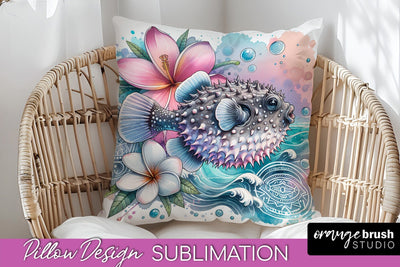 Sea Animals Pillow Cover - Beach Pillow Case Sublimation Sublimation OrangeBrushStudio 