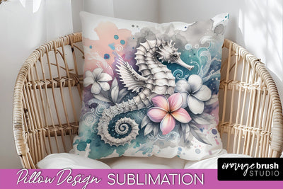 Sea Animals Pillow Cover - Beach Pillow Case Sublimation Sublimation OrangeBrushStudio 