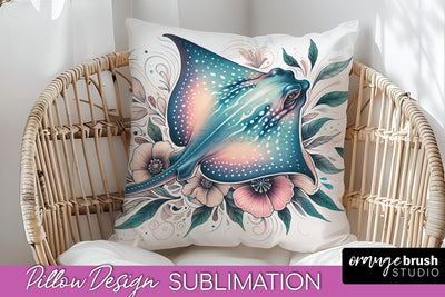 Sea Animals Pillow Cover - Beach Pillow Case Sublimation Sublimation OrangeBrushStudio 