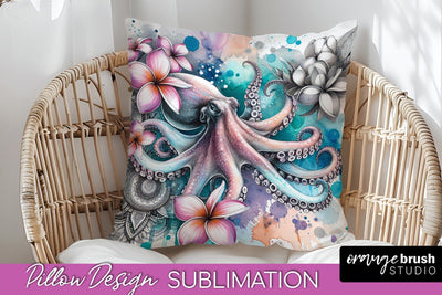 Sea Animals Pillow Cover - Beach Pillow Case Sublimation Sublimation OrangeBrushStudio 