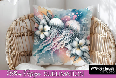 Sea Animals Pillow Cover - Beach Pillow Case Sublimation Sublimation OrangeBrushStudio 