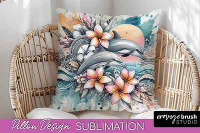 Sea Animals Pillow Cover - Beach Pillow Case Sublimation Sublimation OrangeBrushStudio 