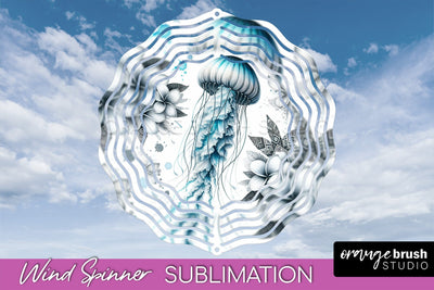 Sea Animals Wind Spinner - Summer Wind Spinner Sublimation Sublimation OrangeBrushStudio 