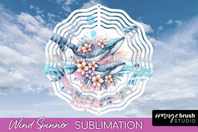 Sea Animals Wind Spinner - Summer Wind Spinner Sublimation Sublimation OrangeBrushStudio 