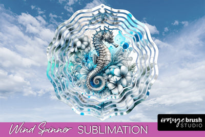 Sea Animals Wind Spinner - Summer Wind Spinner Sublimation Sublimation OrangeBrushStudio 
