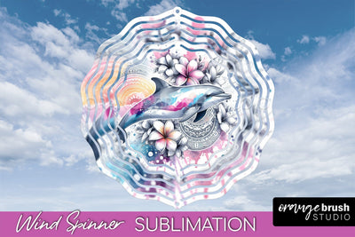 Sea Animals Wind Spinner - Summer Wind Spinner Sublimation Sublimation OrangeBrushStudio 