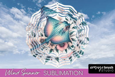 Sea Animals Wind Spinner - Summer Wind Spinner Sublimation Sublimation OrangeBrushStudio 