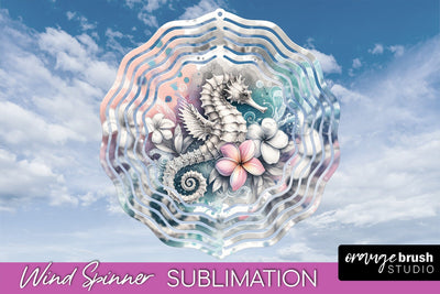 Sea Animals Wind Spinner - Summer Wind Spinner Sublimation Sublimation OrangeBrushStudio 