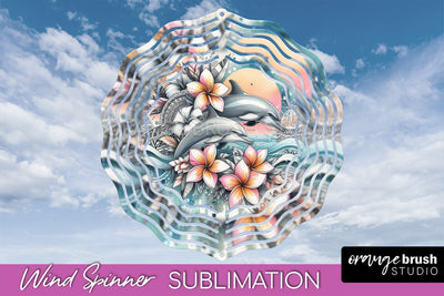 Sea Animals Wind Spinner - Summer Wind Spinner Sublimation Sublimation OrangeBrushStudio 