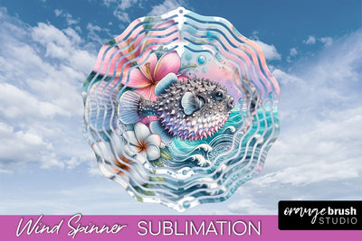Sea Animals Wind Spinner - Summer Wind Spinner Sublimation Sublimation OrangeBrushStudio 