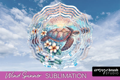Sea Animals Wind Spinner - Summer Wind Spinner Sublimation Sublimation OrangeBrushStudio 