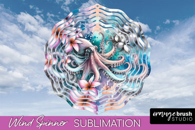 Sea Animals Wind Spinner - Summer Wind Spinner Sublimation Sublimation OrangeBrushStudio 