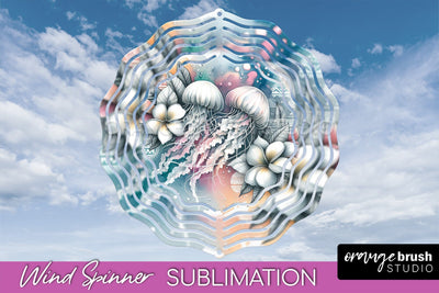 Sea Animals Wind Spinner - Summer Wind Spinner Sublimation Sublimation OrangeBrushStudio 