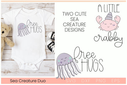 Sea Creature SVG Duo, Beach Themed Baby Designs, Cute Ocean SVG SVG Designing Digitals 