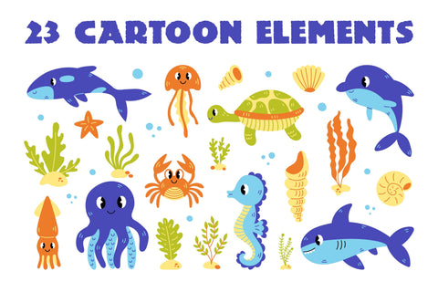 Sea Life Animals PNG Clipart EPS Sublimation Rin Green 