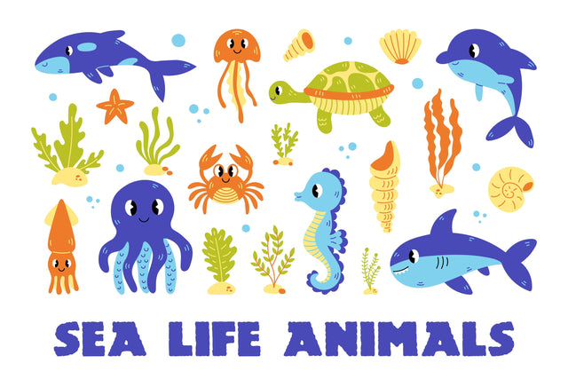 Sea Life Animals PNG Clipart EPS Sublimation Rin Green 